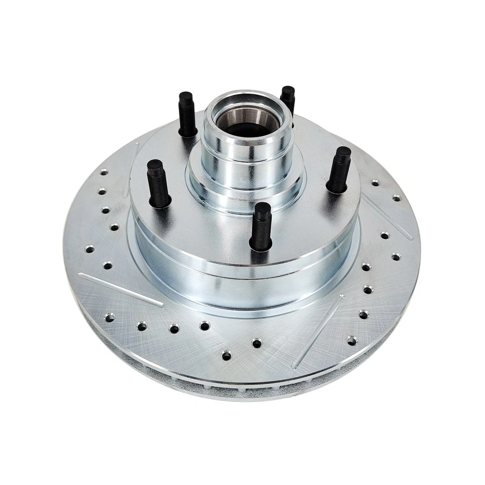 For 1948-1956 Ford Half Ton Deluxe Disc Brake Kit, 5x5-1/2 Inch, Drilled/Slotted Foto 3 de 4