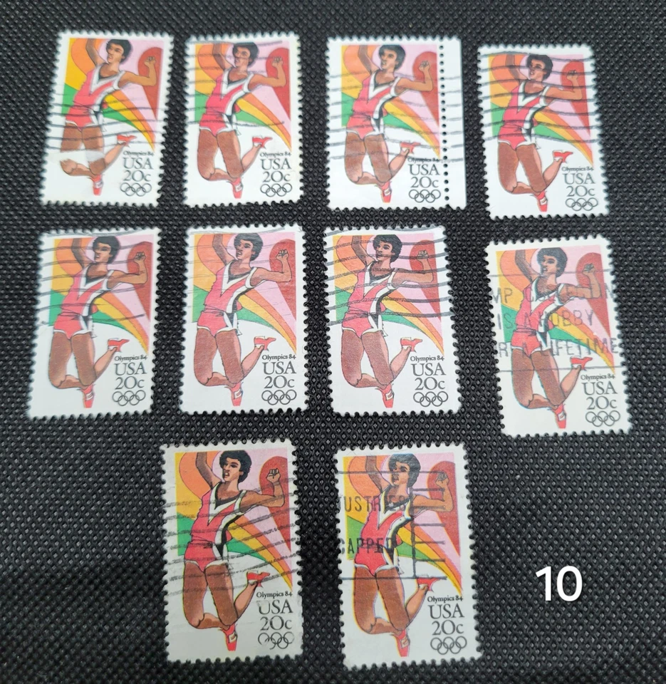 US Scott 2085A  1984 Los Angeles Summer Olympics Plate 4 20¢ Stamps MNH - Image 4 of 4