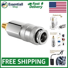 Gold Steel Air Pump Adapter - Portable Tire Inflator Quick Connector Coupler