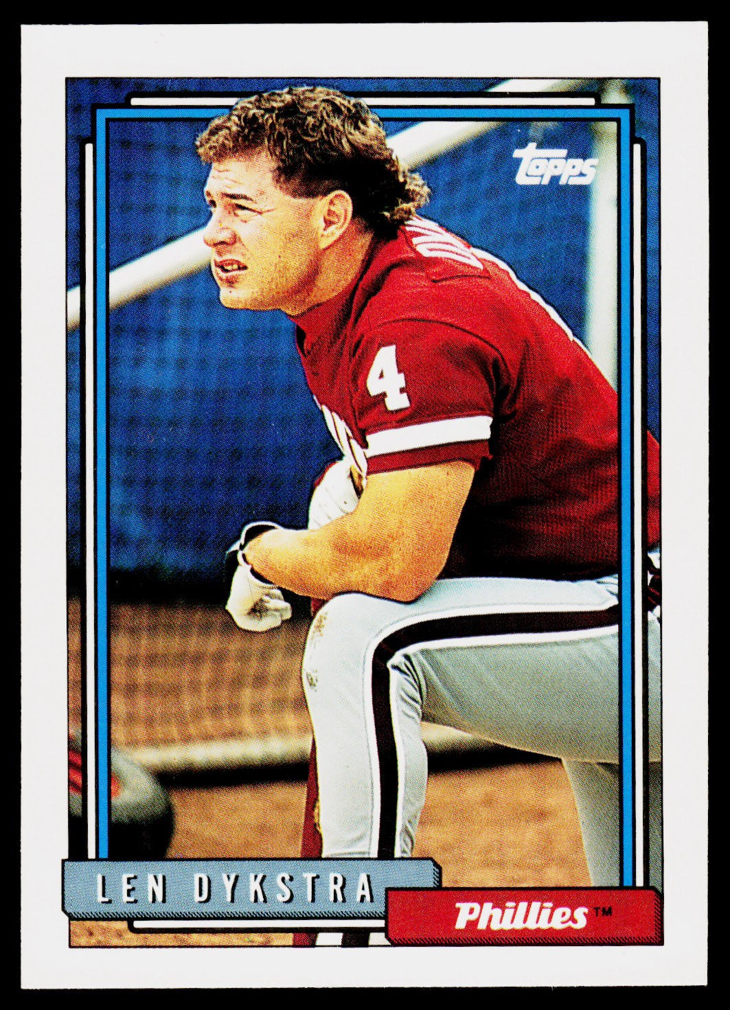Len Dykstra, 1992 Topps, #200, Philadelphia Phillies,