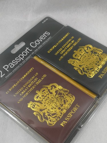 2er Pack Reisepassetui Schutzhülle Wallet EU UK GB Europa Schwarz Rot - Bild 4 von 5
