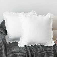18x18 Pillow Cover Pillow Cover - 2-Piece White Euro Shams Decorative Square ...