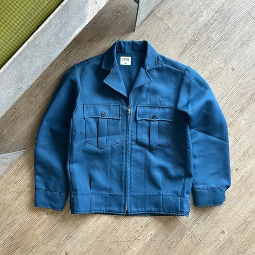VINTAGE 80s | Aero Mode Blue Mechanic Work Shop Jacket sz S - product listing photo