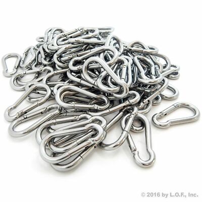 100 - Snap Quick Link Carabiner Hook 3/8'' Steel Spring 320 lbs Clip 4'' in Long