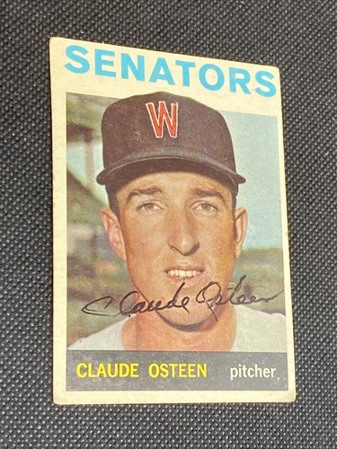 Claude Osteen Senators Signed Auto Autographed 1964 Topps Card #28 ~ COA - Picture 2 of 6