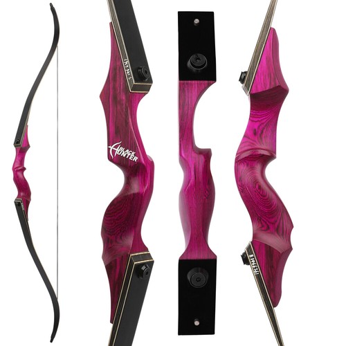 60" Takedown Recurve Bow 20-60lbs Wooden Longbow Archery Hunting Black Hunter - Picture 45 of 46