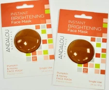 2 Pack - ANDALOU NATURALS Instant Brightening Pumpkin & Honey Face Mask 8 g