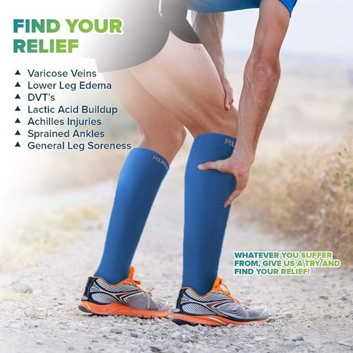 Run Forever Compression Socks for Men & Women 20-30mmHg Medical Grade Graduated- - Picture 4 of 11