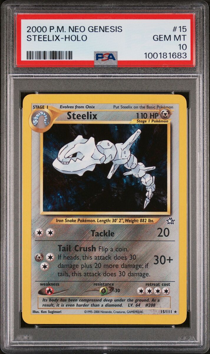 2000 POKEMON NEO GENESIS #15 STEELIX-HOLO PSA 10 | eBay 2000 POKEMON NEO GENESIS #15 STEELIX-HOLO PSA 10 | eBay