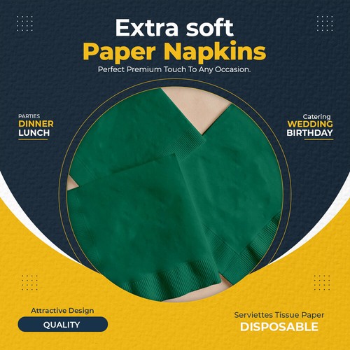 Combinations Serviettes Paper Napkins for Catering 40 cm x 40 cm 3-Ply - Picture 29 of 33