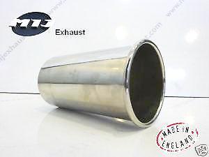Punta de escape de acero inoxidable de calidad soldada de 3,5" pulgadas enrollada - Imagen 2 de 3