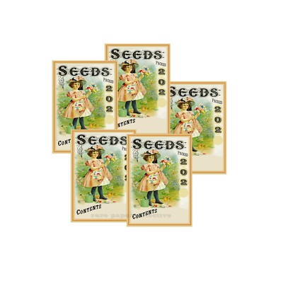 Seed Pack Garden Stickers, 3.25'' x 4.6'' each, Make your own vintage seed packets