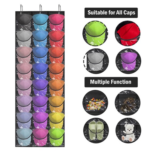 Hat Rack Organizer Baseball Holder Storage Cap Hanger Door Wall Coat Caps Stands - Picture 27 of 80