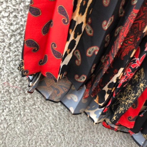 Alice + Olivia Katz Patchwork Floral Leopard Pleated Maxi Skirt Womens 12 Artsy - Picture 3 of 14