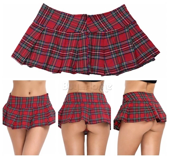 Micro top plaid skirt