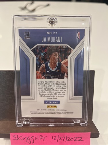 2019-20 Contenders Optic Playing the Numbers Game Red Cracked Ice Ja Morant - Picture 2 of 2