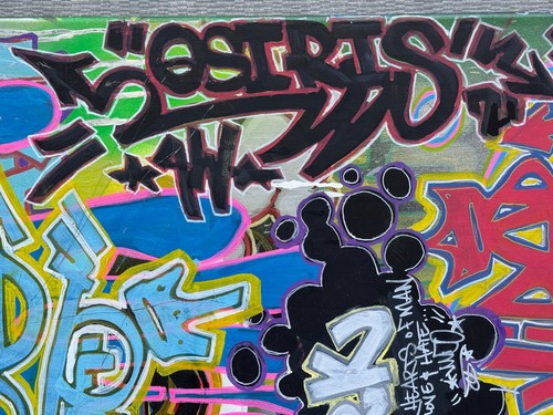 NEW YORK CITY SUBWAY TRAIN GRAFFITI PAINTING ORIGINAL URBAN ABSTRACT ART BRONX - Picture 15 of 24