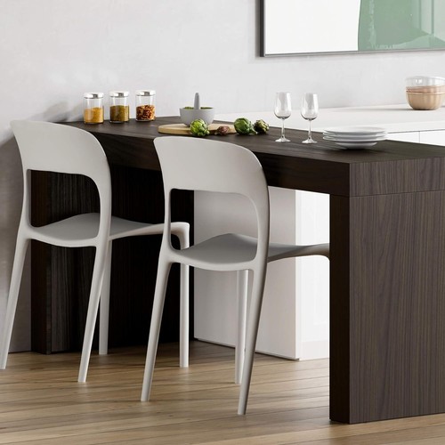 3X White Dining Chairs Plastic Stackable Bar Cafe Bistro Patio Garden Restaurant - Picture 3 of 4