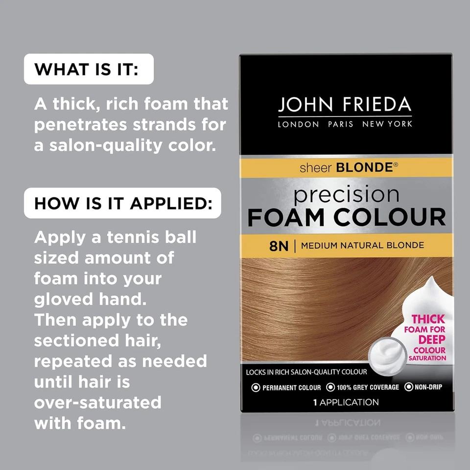 Precision Foam Colour, Medium Natural Blonde 8N, Full-Coverage Hair Color Kit, A - Image 2 of 4