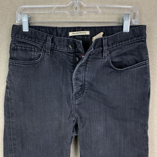 Jeans John Varvatos EE. UU. 30 *29x29 Negro Botón Recto Mosca Ajuste Auténtico - Imagen 2 de 11
