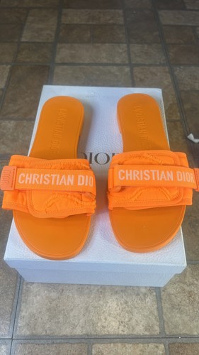 Dior Orange Evolution Camouflage Women’s Slides Size 39 MADE IN ITALY - Picture 11 of 21