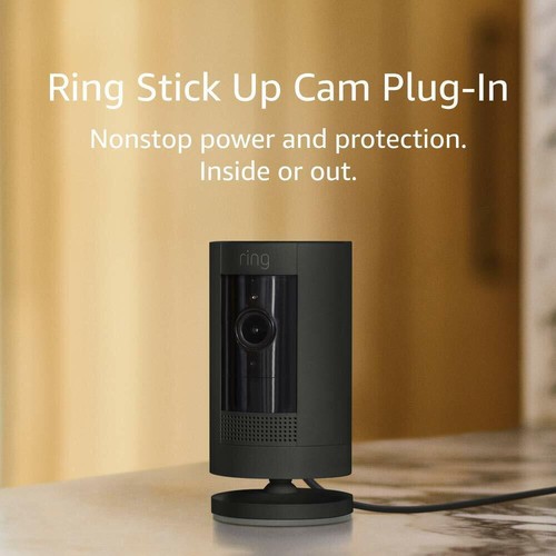 NEW Ring Stick Up Cam Plug-In HD Security Camera with Two-Way Talk - BLACK - Picture 2 of 2