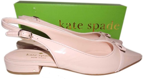 Kate Spade Slingbacks Antibes Nude Sandals Flats Bow Pumps Sz 8.5 - Picture 4 of 7