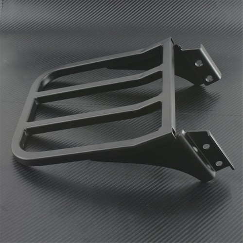 Black Backrest Sissy Bar Luggage Rack Fit For Harley Sportster XL Dyna Softail - Picture 7 of 7
