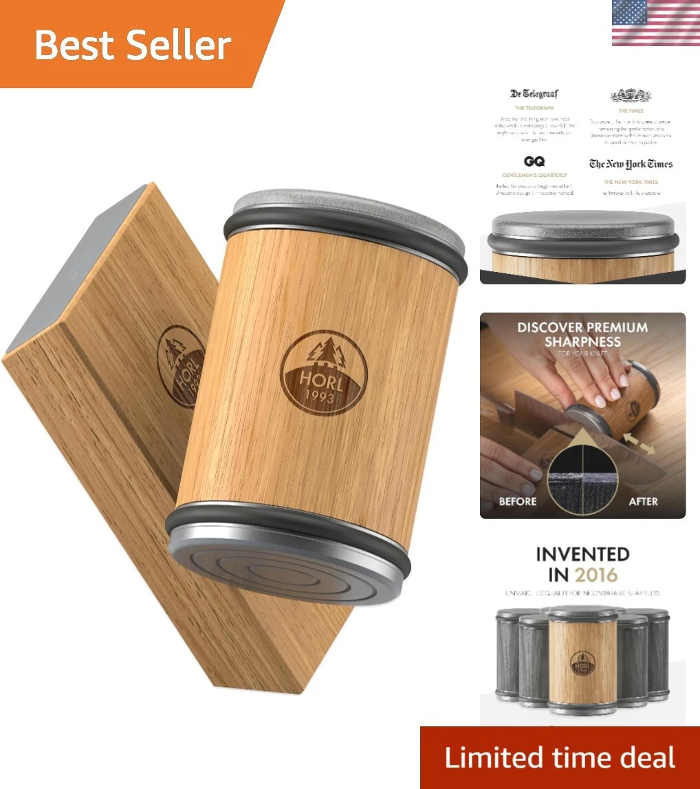 2 Oak Rolling Knife Sharpener Engineered and Produced in Germany for Straight...