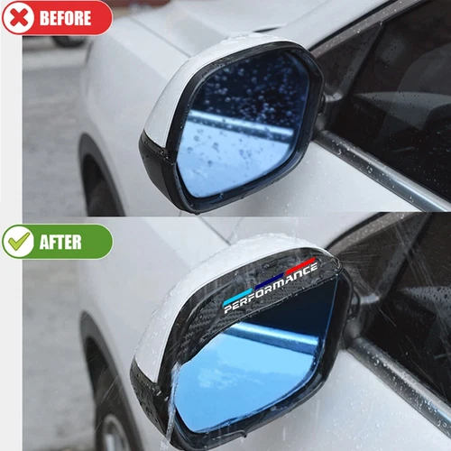2*Side Mirror Rain Eyebrow Cover Trim For B-M-W 1 2 3 4 5 Series X1 X2 X3 X4 X5 - Picture 5 of 7