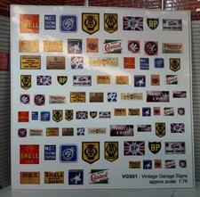 1:76 HO OO 00 Gauge Model Railway Vintage Assorted Garage Forecourt Signs