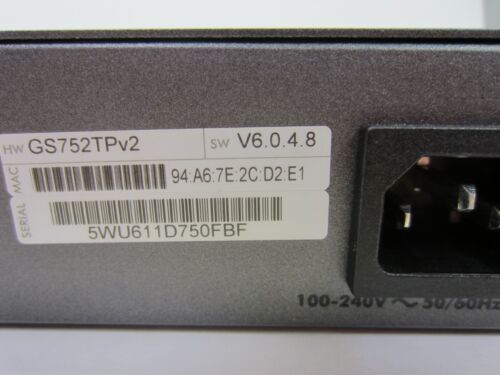 Netgear ProSafe GS752TPv2 48-Port PoE Gigabit Smart Switch *Parts Only* - Picture 4 of 5