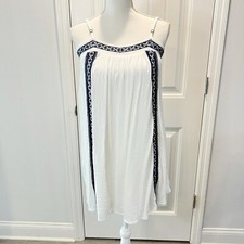 Red Camel Women's Boho Layered Embroidered Dress Adjustable Straps Size Large