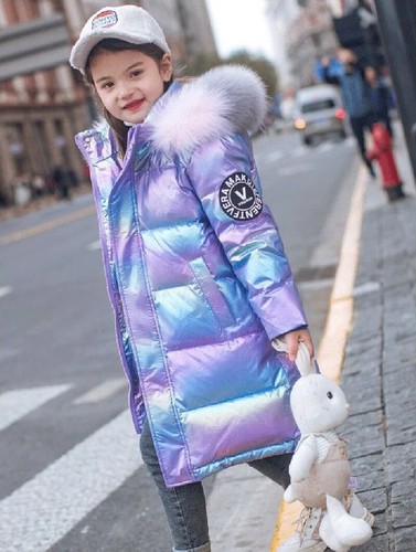 -30℃ Winter Padded Jacket Girls Fashion Waterproof Shiny Hooded Coat 5-14 Years - Picture 6 of 18