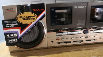 Sharp Qt89 Vintage 80's Radio Twin Cassette Tape Retro Boombox