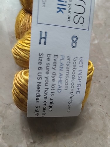 Artyarns "Regal Silk" 100% Silk Yarn - 100g / 326 yds color H8 Gold - Picture 4 of 6