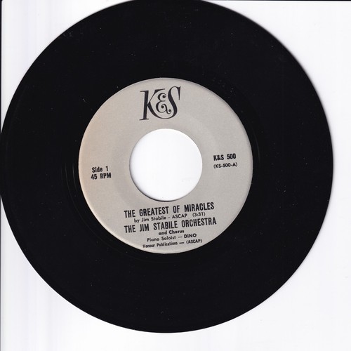 45 RPM Record "The Greatest of Miracles" Jim Stabile - Conductor Dino on piano - Picture 4 of 4