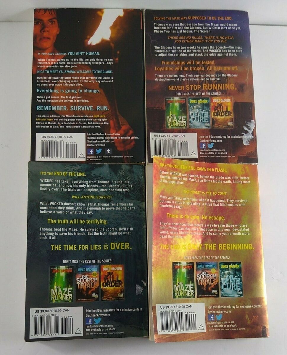 Kill Order, Maze Runner, Scorch Trials, Death Cure by James Dashner 4 PB  Books