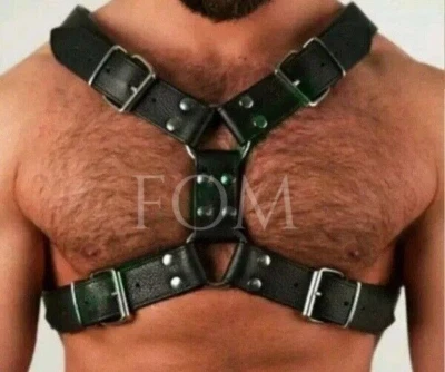 FOND OF MILITARY Leather Chest Harness Strap Mens Body Harness Gay Bondage Adult Harness Belt