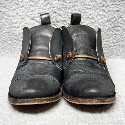 Freebird By Steven Mabel Womens Size 8 Oxford Shoes Black Distressed Leather - Picture 2 of 10