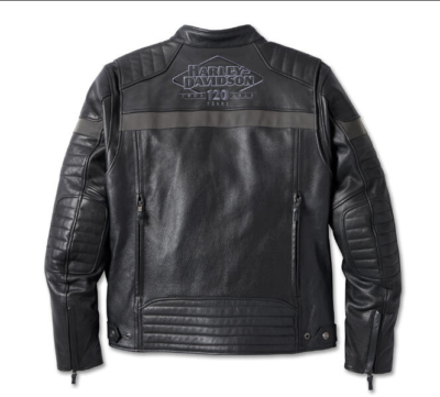 Harley Davidson Mens 120th Anniversary Triple Vent Leather Jacket