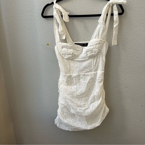 LIONESS Princess Polly Senorita white lace mini bodycon dress NWT womens XS - Picture 2 of 9