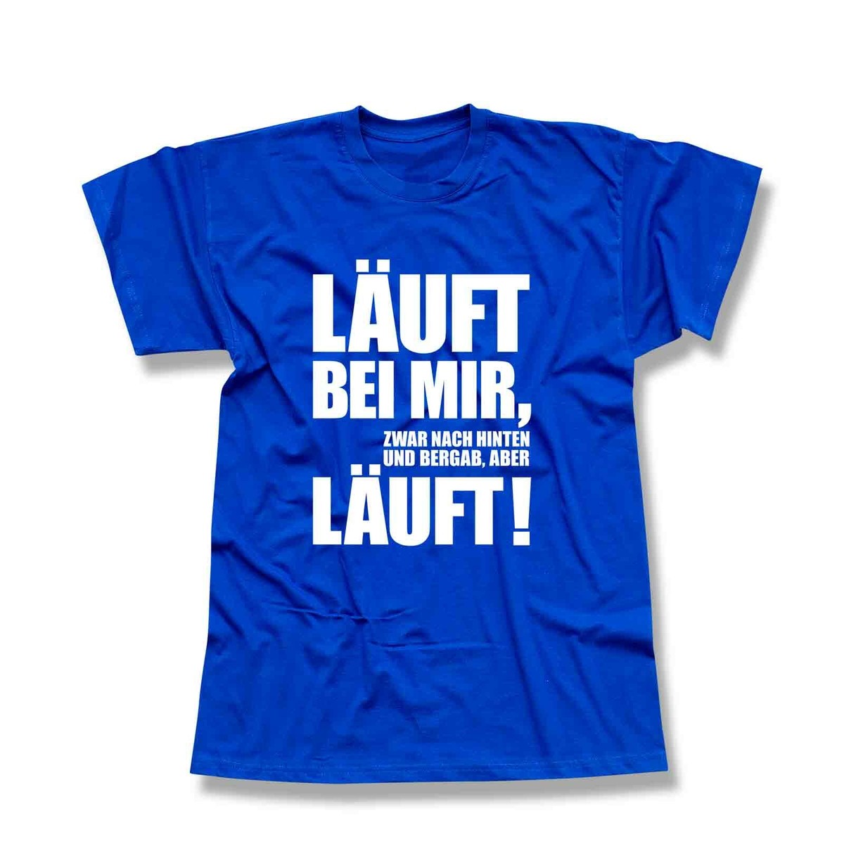 T-Shirt Uomo 'Läuft Bei MIR, Zwar Rückwärts Und Bergab' - 100% Cotone, Collo A U, Marrone, Taglia XXL