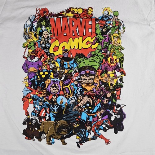 T-shirt grafica Marvel Comics bianca taglia L grande supereroi - Foto 2 di 12