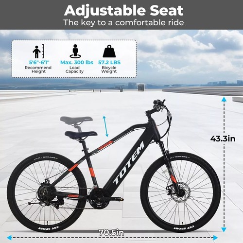 TOTEM 27.5" Electric Bicycle 48V 11.6AH E bike All-Terrain E-MTB Trekking Bike - Picture 15 of 24