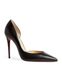 100% AUTH NEW WOMEN LOUBOUTIN IRIZA D'ORSAY 100 BLACK LEATHER PUMPS/HEELS US 8 — photo 1