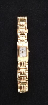 Maurice Gerard 18K Gold Plated Watch 152 Florence Link Band 6.25'' New Battery