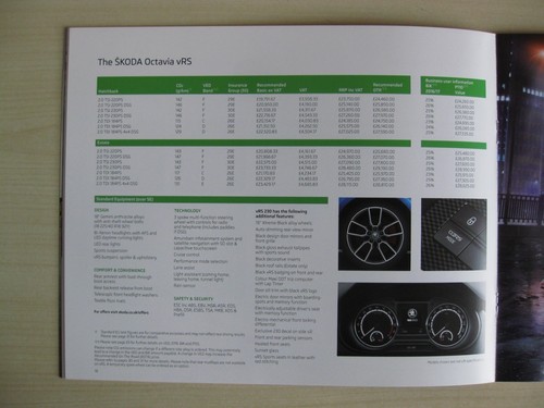 Skoda Octavia Sales Brochure; Inc vRS (April 2016) - Picture 6 of 12