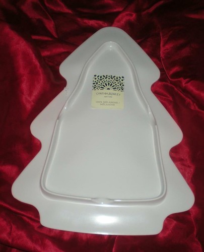 NEW CYNTHIA ROWLEY CHRISTMAS COOKIE PLATE FLAMINGO SANTA COMING TO TOWN MELAMINE - Picture 3 of 11