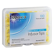 Mark3 8025 Dental Infusor Tips Metal Bent 19 Gauge 100/Pk